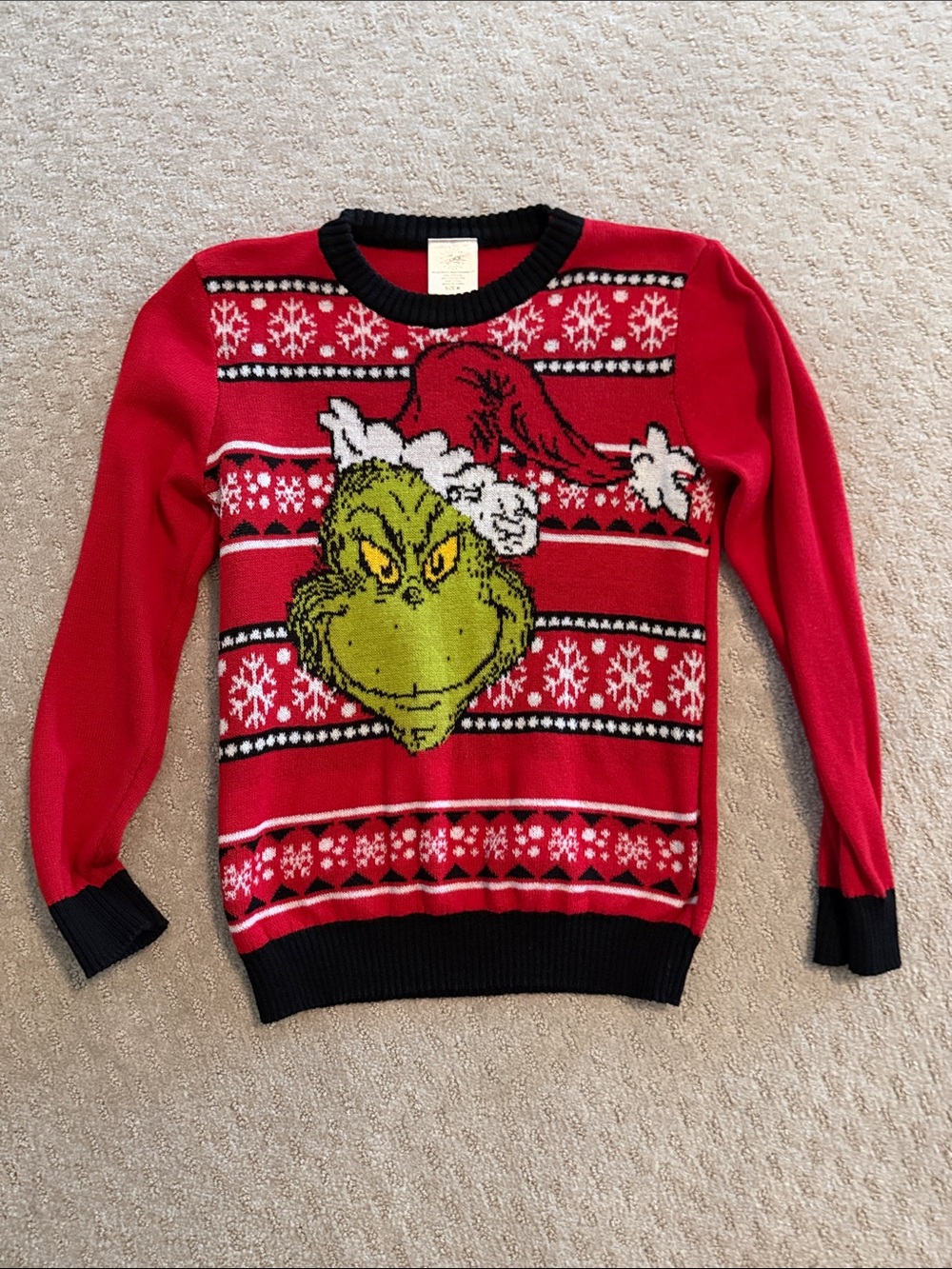 Dr. Seuss Red & Green Grinch Holiday Sweater